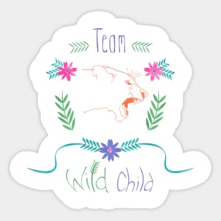 Wild Child Lioness Shield Floral Crest Sticker